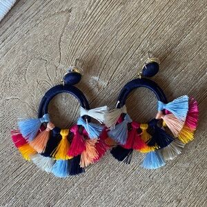 Colorful Tassel Hoop Earrings